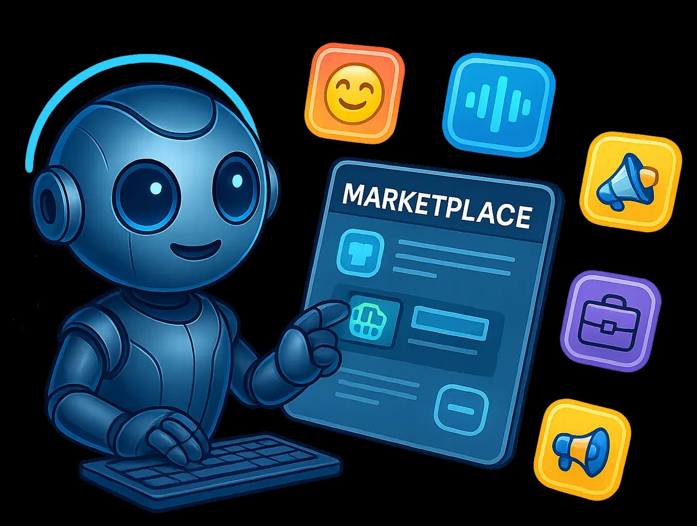 Domia marketplace of personas, voices and skills
